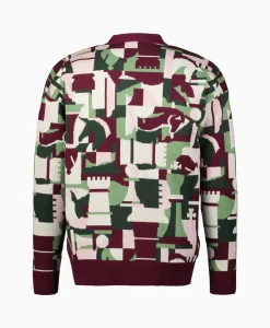 Drole De Monsieur Vest Le Cardigan Echecs Pink*Heren Vesten