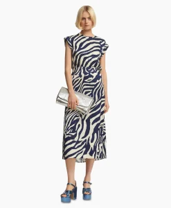 Essentiel Antwerp Midi Jurk Fayola Blauw*Dames Bruiloftskleding