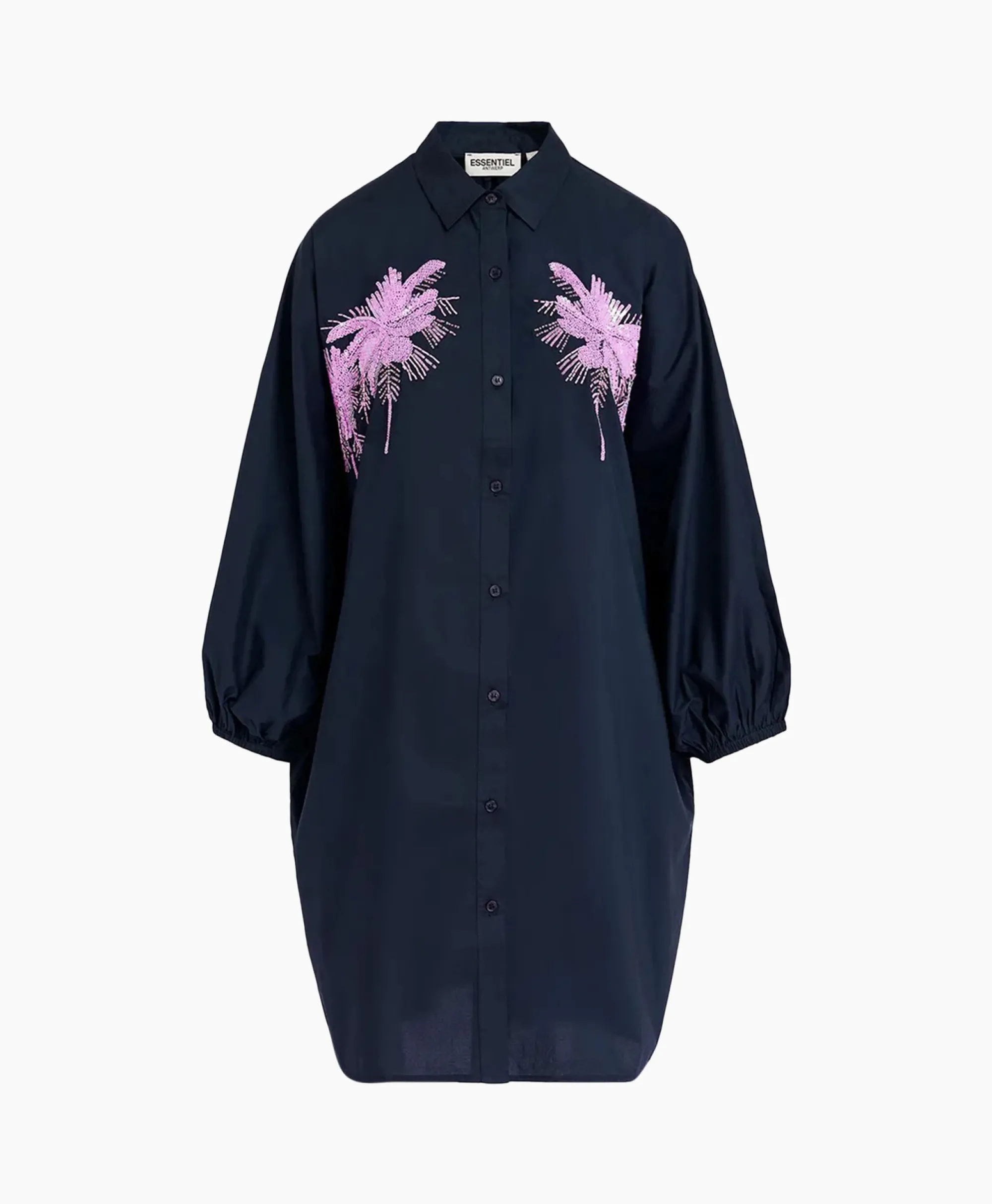 Essentiel Antwerp Mini Jurk Frilled Blauw*Dames Bruiloftskleding