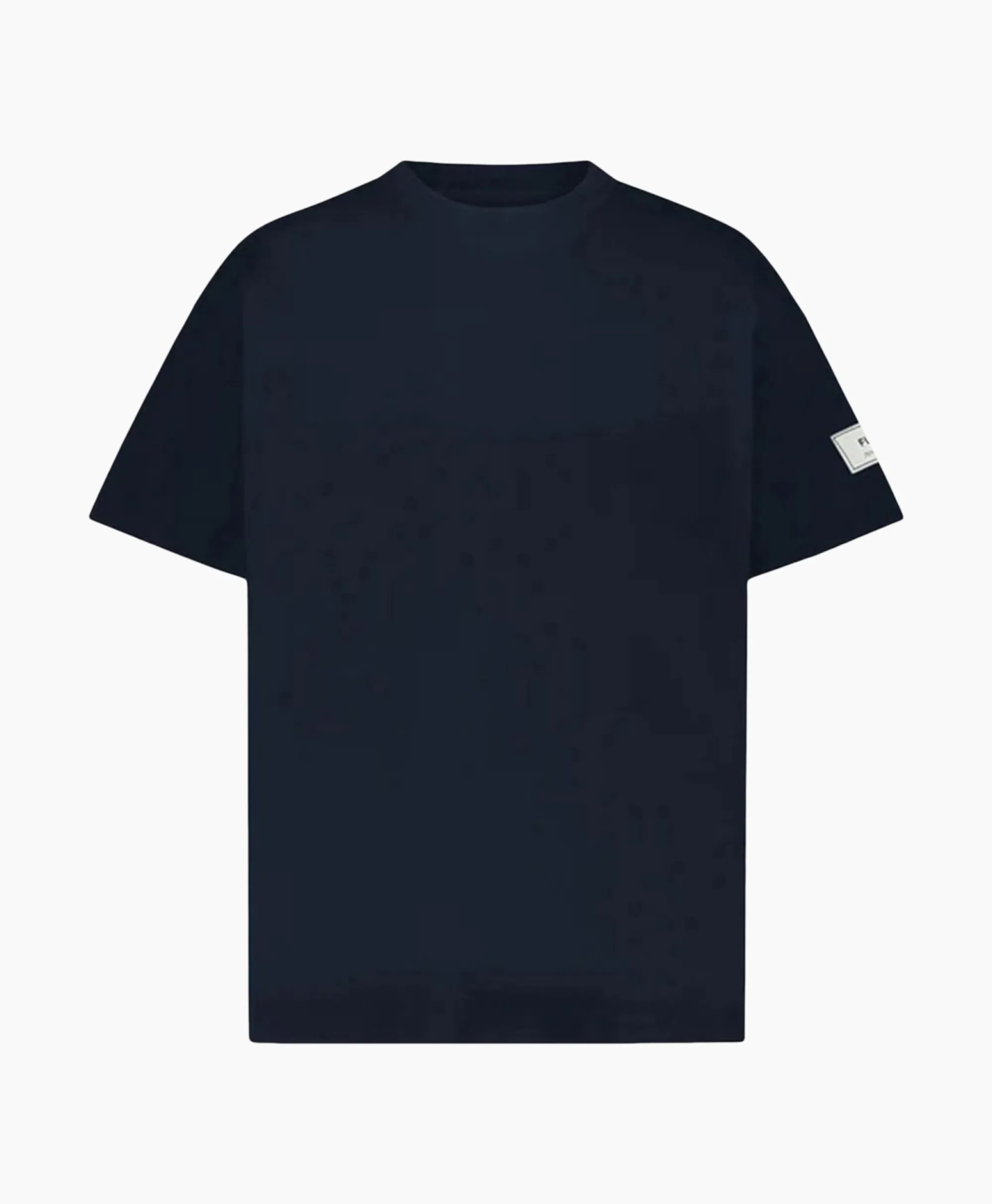 Flâneur Flaneur T-Shirt Korte Mouw Atelier Sleeve Amblem Donker Blauw*Heren T-Shirts