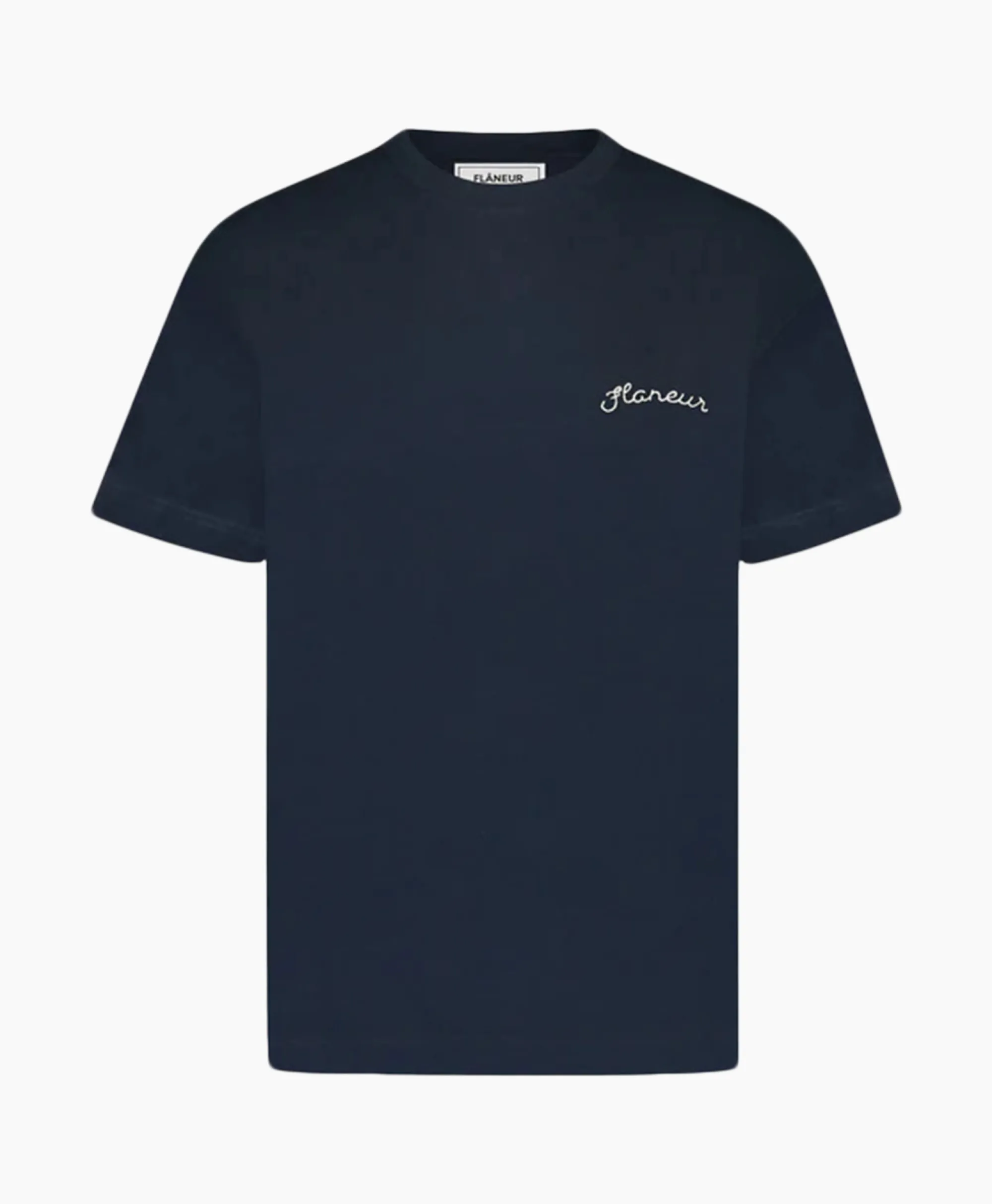 Flâneur Flaneur T-Shirt Korte Mouw Signature Donker Blauw*Heren T-Shirts