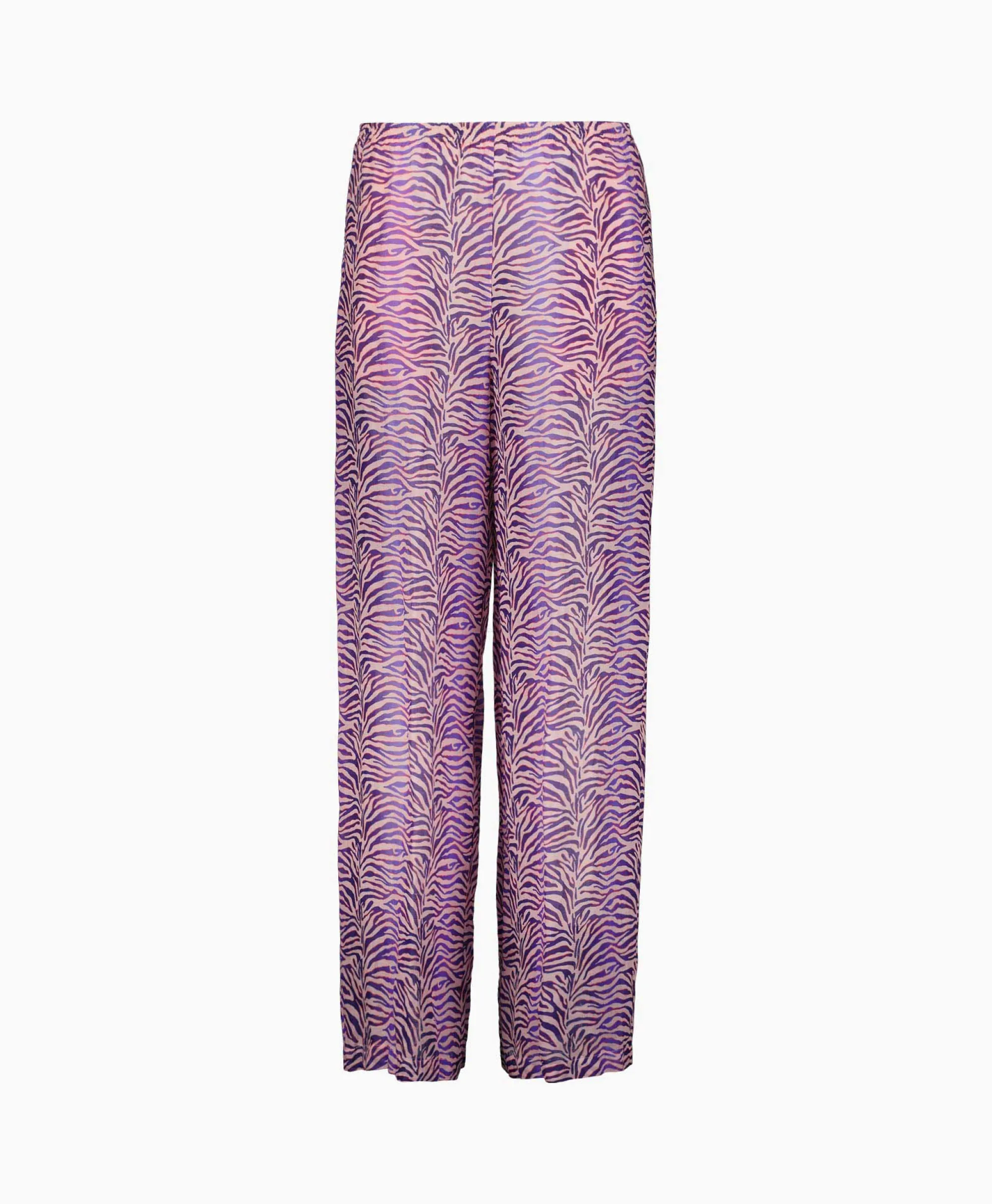 Forte_forte Pantalon Heartbeat Print Ramie Muslin Paars*Dames Broeken