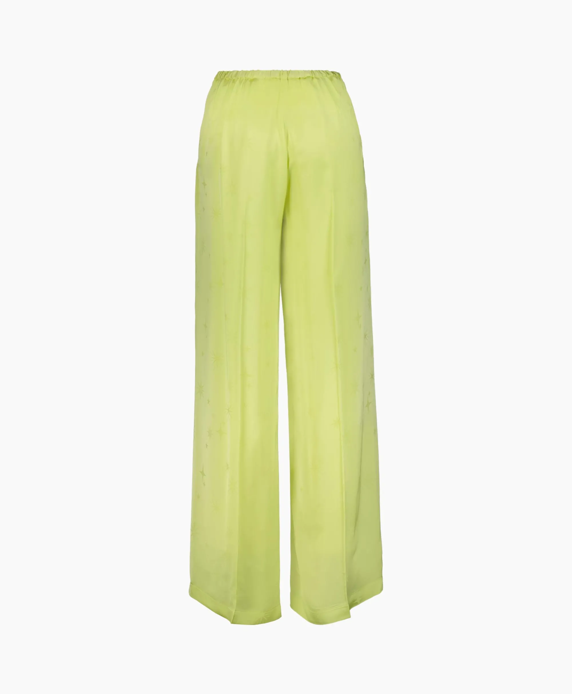 Forte_forte Pantalon Toile Satin Jacquard Palazzo Geel*Dames Broeken