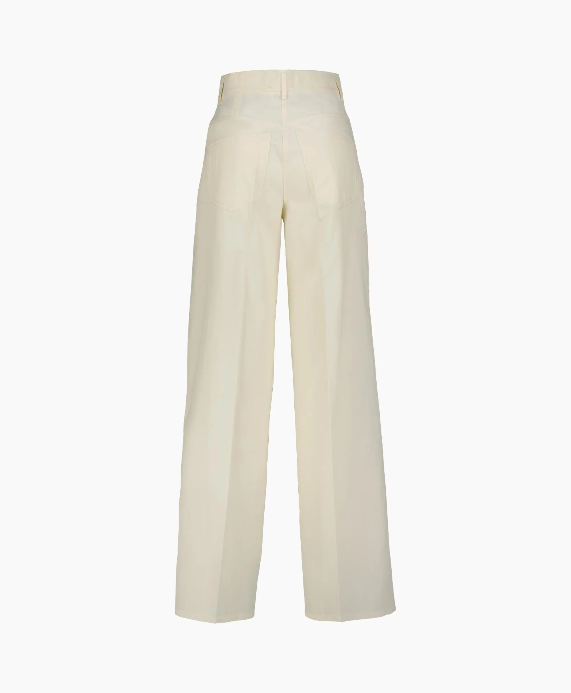 Forte_forte Pantalon Viscose Cotton Chic Twill 5 Pockets Ecru*Dames Broeken