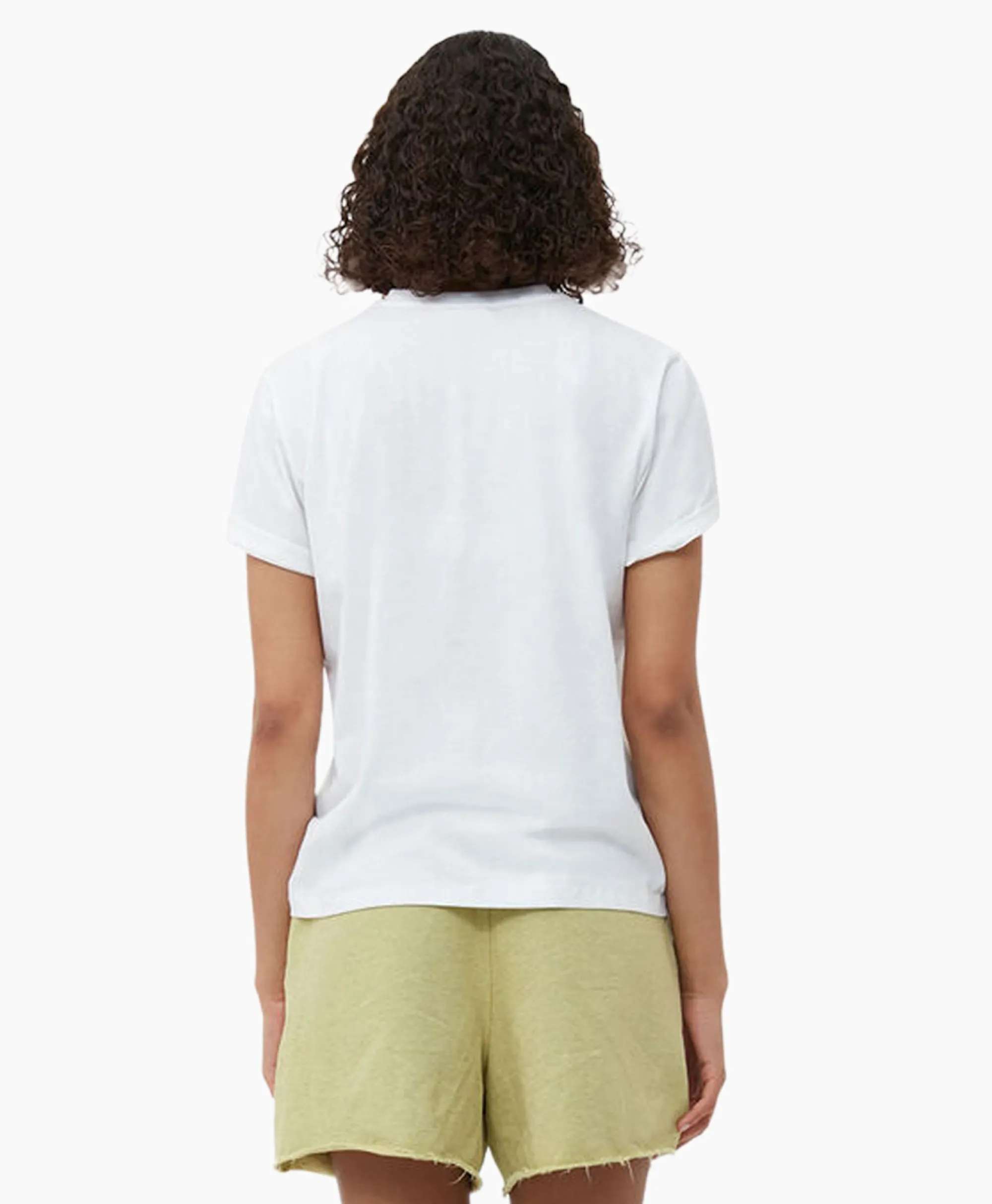 Ganni T-Shirt Korte Mouw Thin Jersey Relaxed O-Neck Wit*Dames T-Shirts & Tops