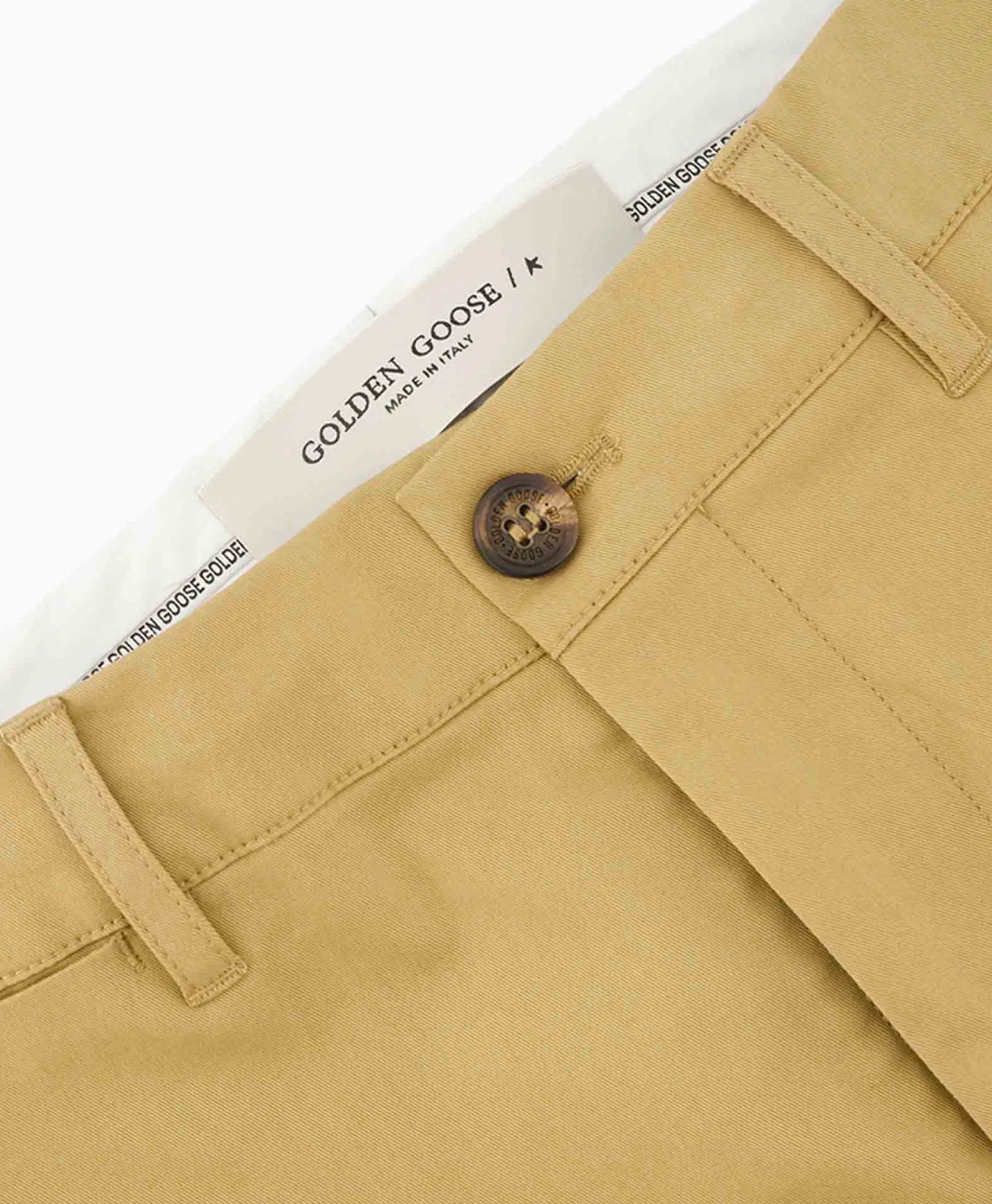 Golden Goose Broek Golden M's Chino Cotton Comfort Beige*Heren Broeken