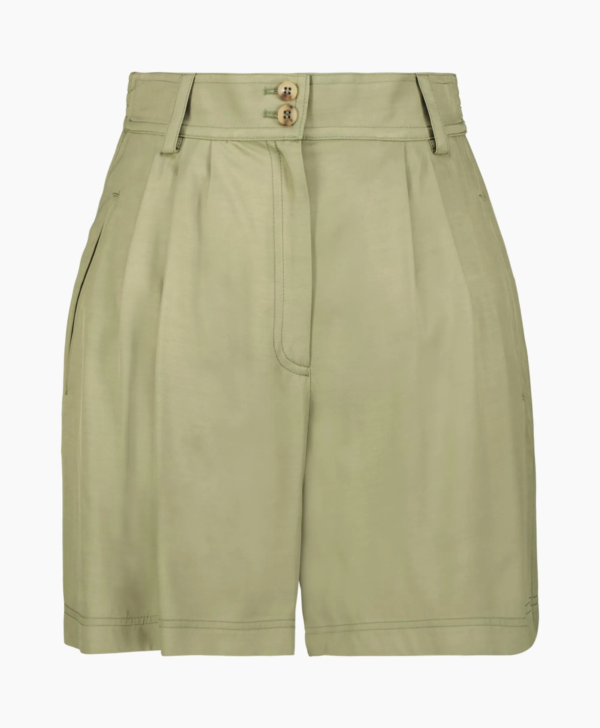 Golden Goose Korte Broek Journey W's Pleated Leilah Fluid Visco Khaki*Dames Broeken