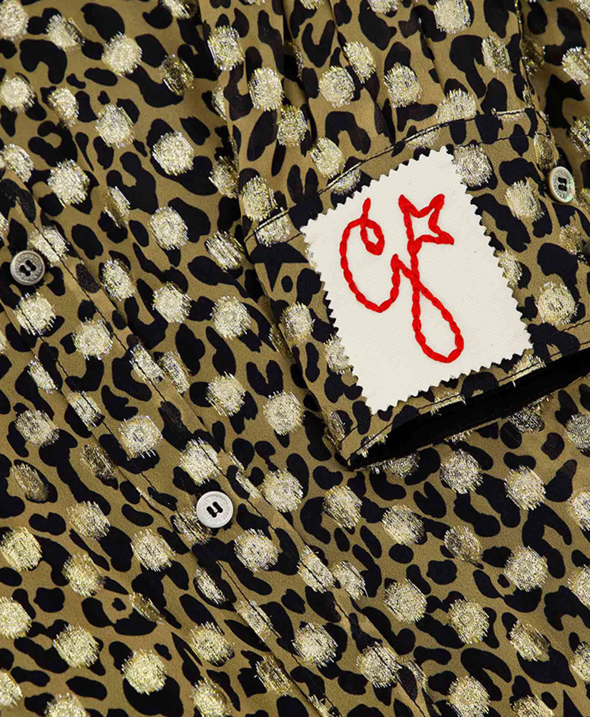 Golden Goose Midi Jurk Golden W's Chemisier Leopard Print Fil C Beige*Dames Jurken