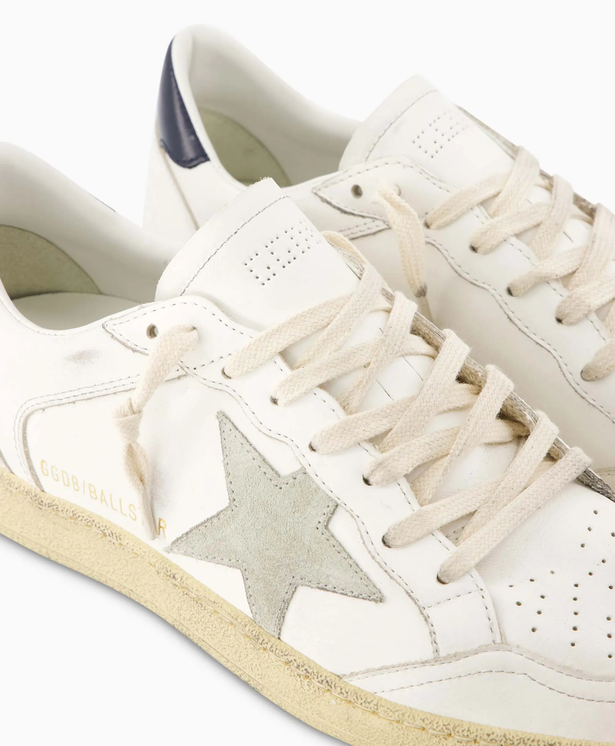 Golden Goose Sneaker Ballstar Leather Upper Suede Star Shiny Le Off White*Heren Sneakers