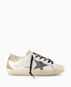 Golden Goose Sneaker Super-Star Leather Upper Glitter Star Off White*Dames Sneakers