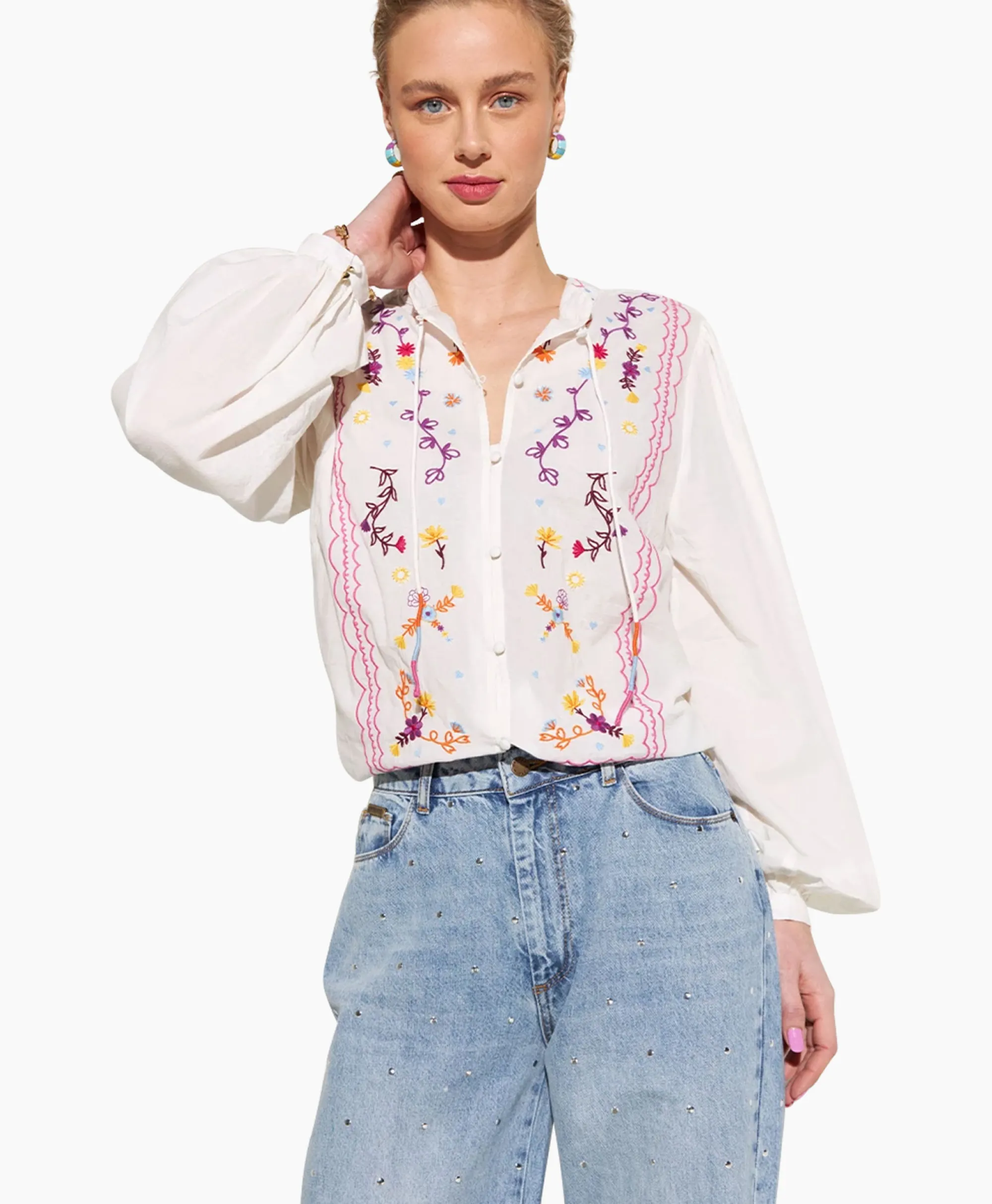 Harper & Yve Harper & Yve Blouse Hailey-Ls Ecru*Dames Blouses