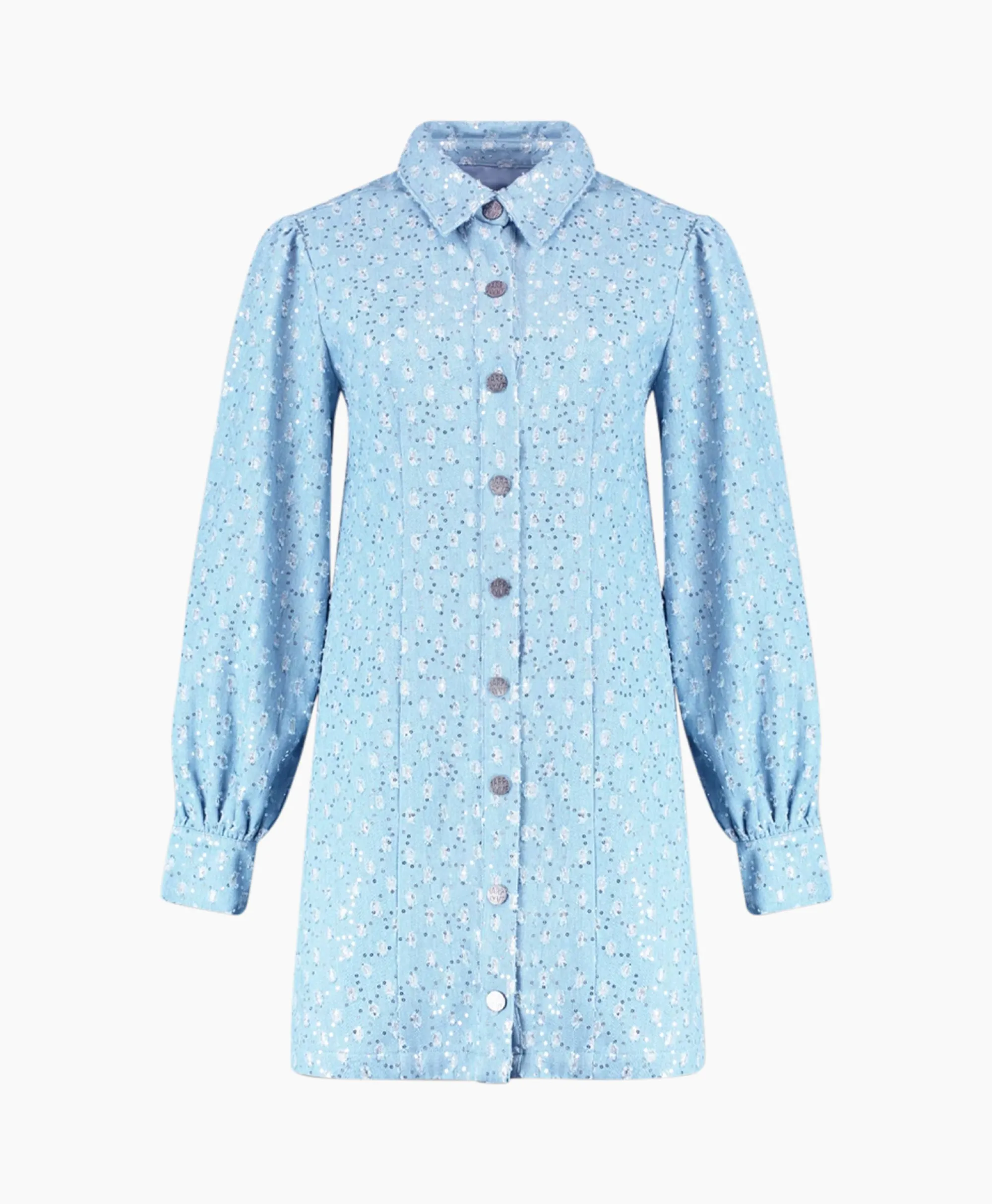 Harper & Yve Harper & Yve Mini Jurk Flo-Dr Licht Blauw*Dames Jurken