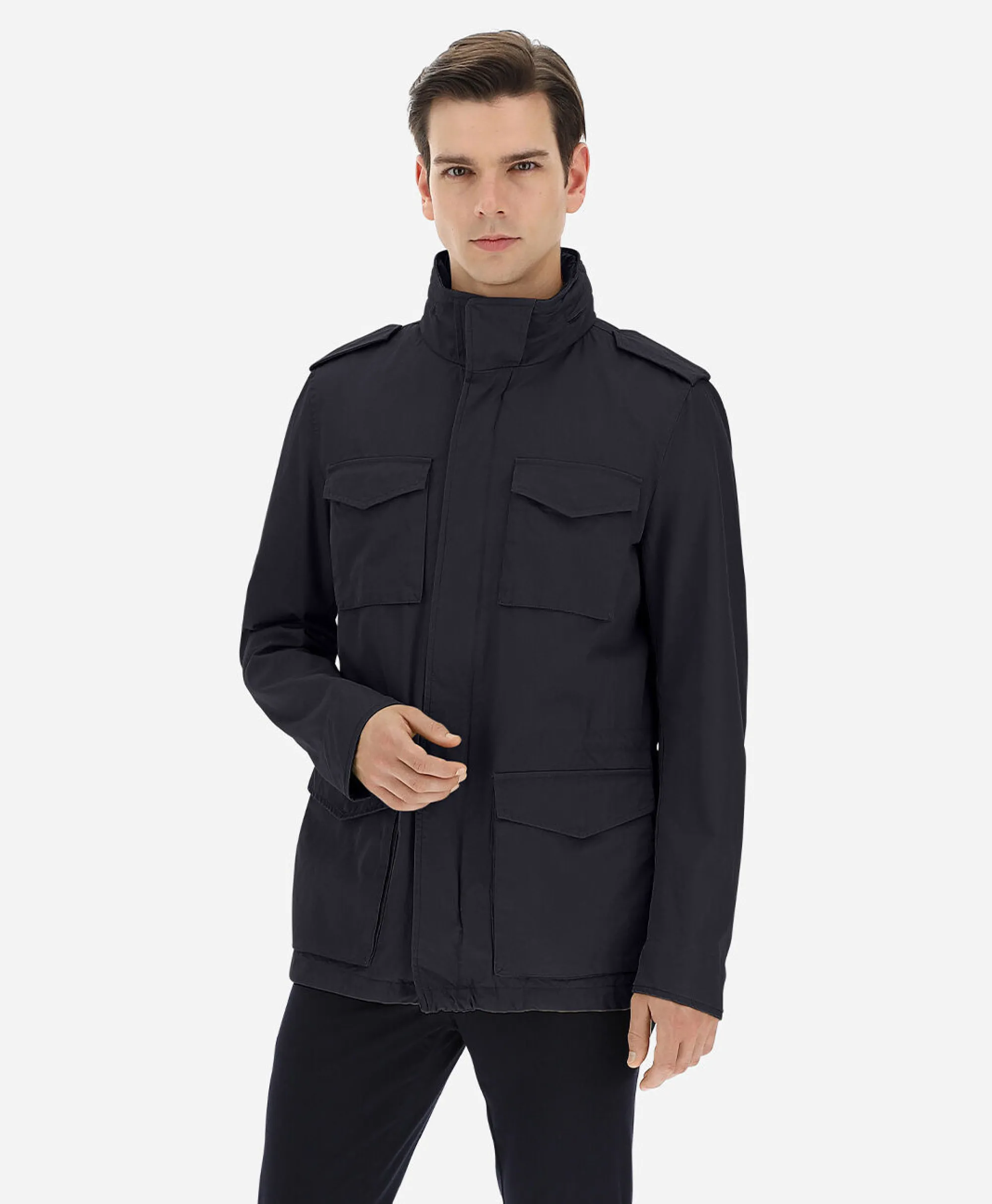 Herno Jack Field Capo Lavato Blauw*Heren Jassen