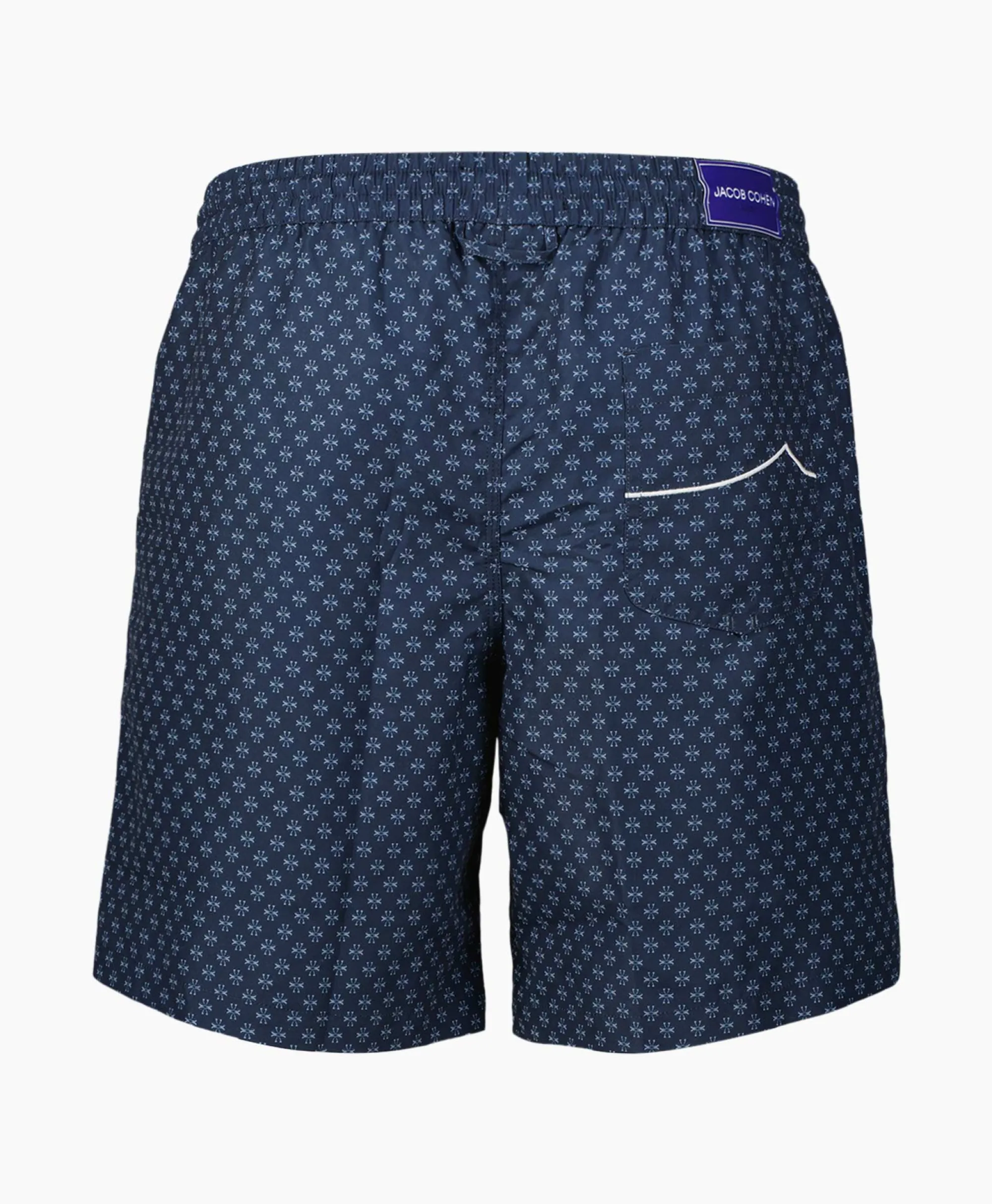 Jacob Cohen Zwembroek Micro Lily Print Blauw*Heren Zwembroeken