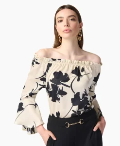 Joseph Ribkoff Blouse Print Lange Mouwen Zwart Dessin*Dames Blouses