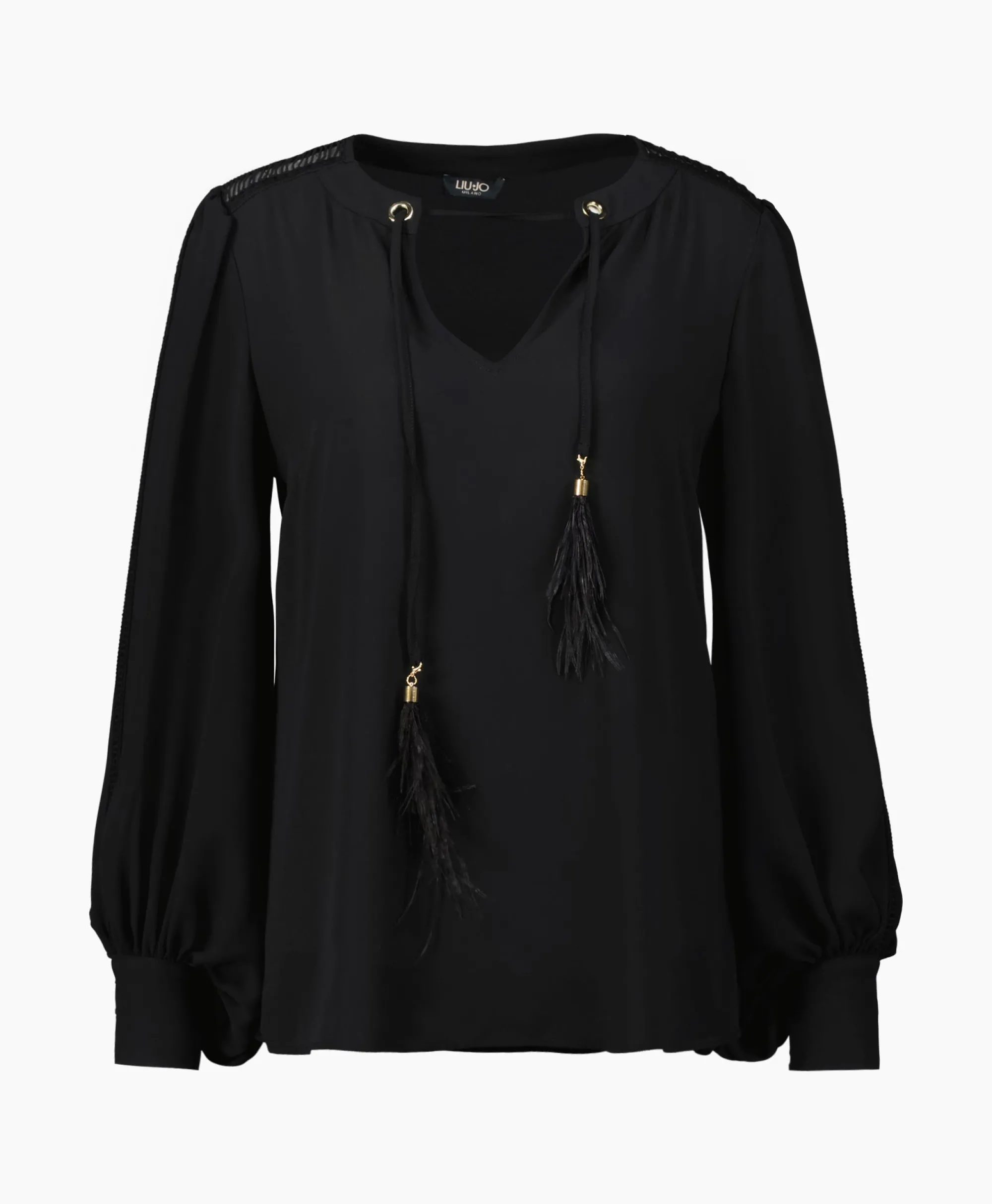 Liu Jo Blouse Ecs Tunica C/Passamaneria Zwart*Dames Blouses