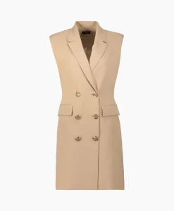 Liu Jo Mini Jurk Abito Robemanteau Beige*Dames Jurken