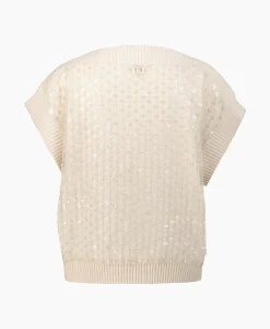 Liu Jo Spencer Maglia Chiusa M/C Ecru*Dames Truien