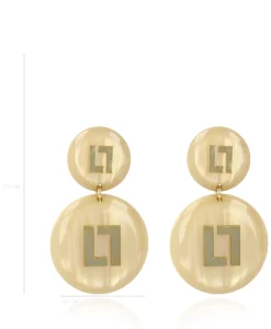 Lott. Gioielli Oorbellen Ce Re Round Logo Sand Goud*Dames Sieraden