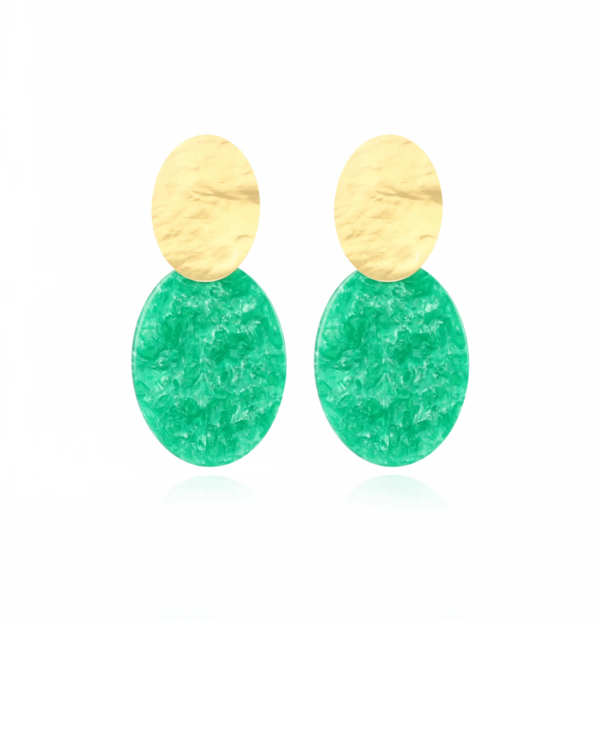 Lott. Gioielli Oorbellen Closed Oval S Midden Groen*Dames Sieraden