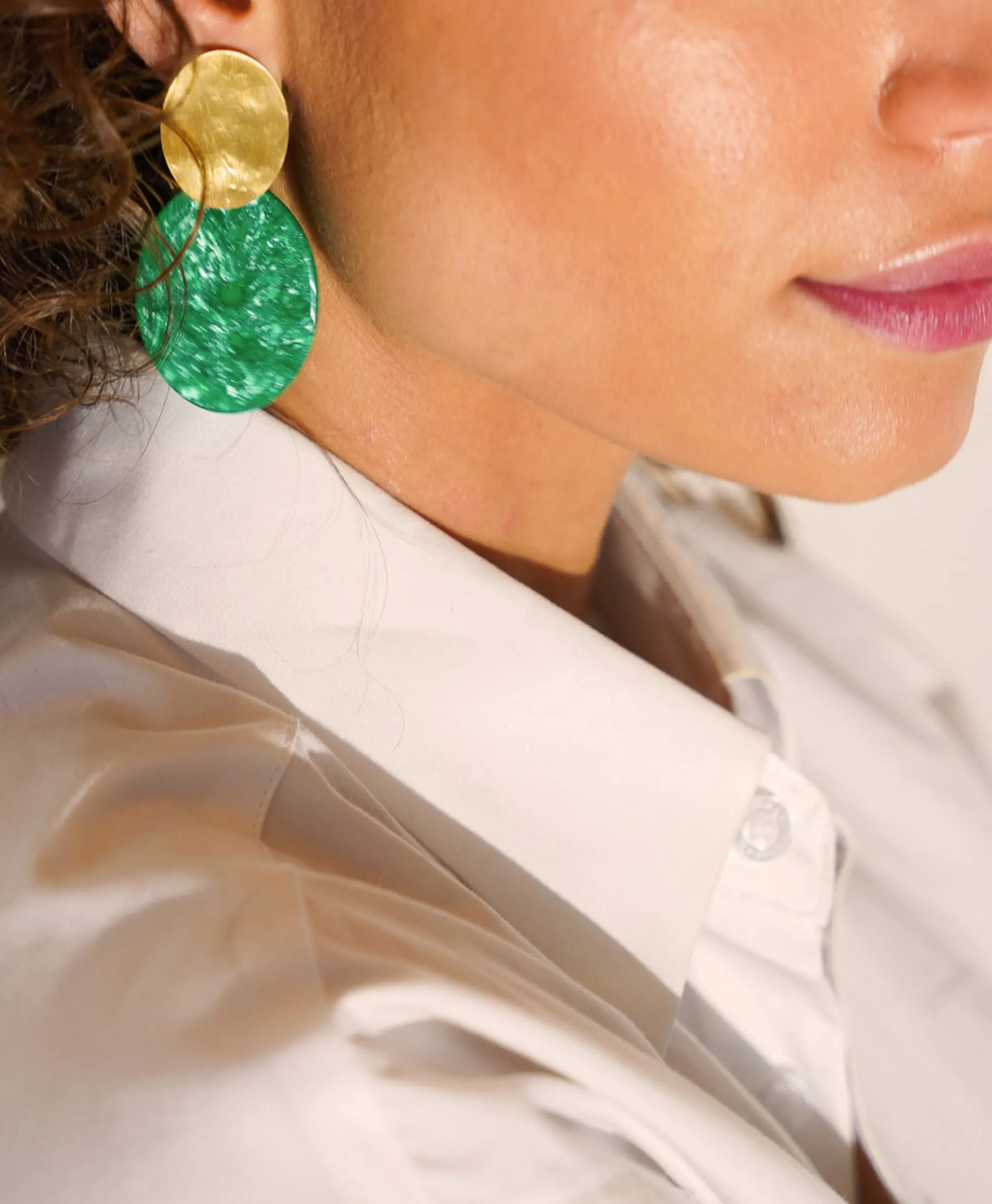 Lott. Gioielli Oorbellen Closed Oval S Midden Groen*Dames Sieraden