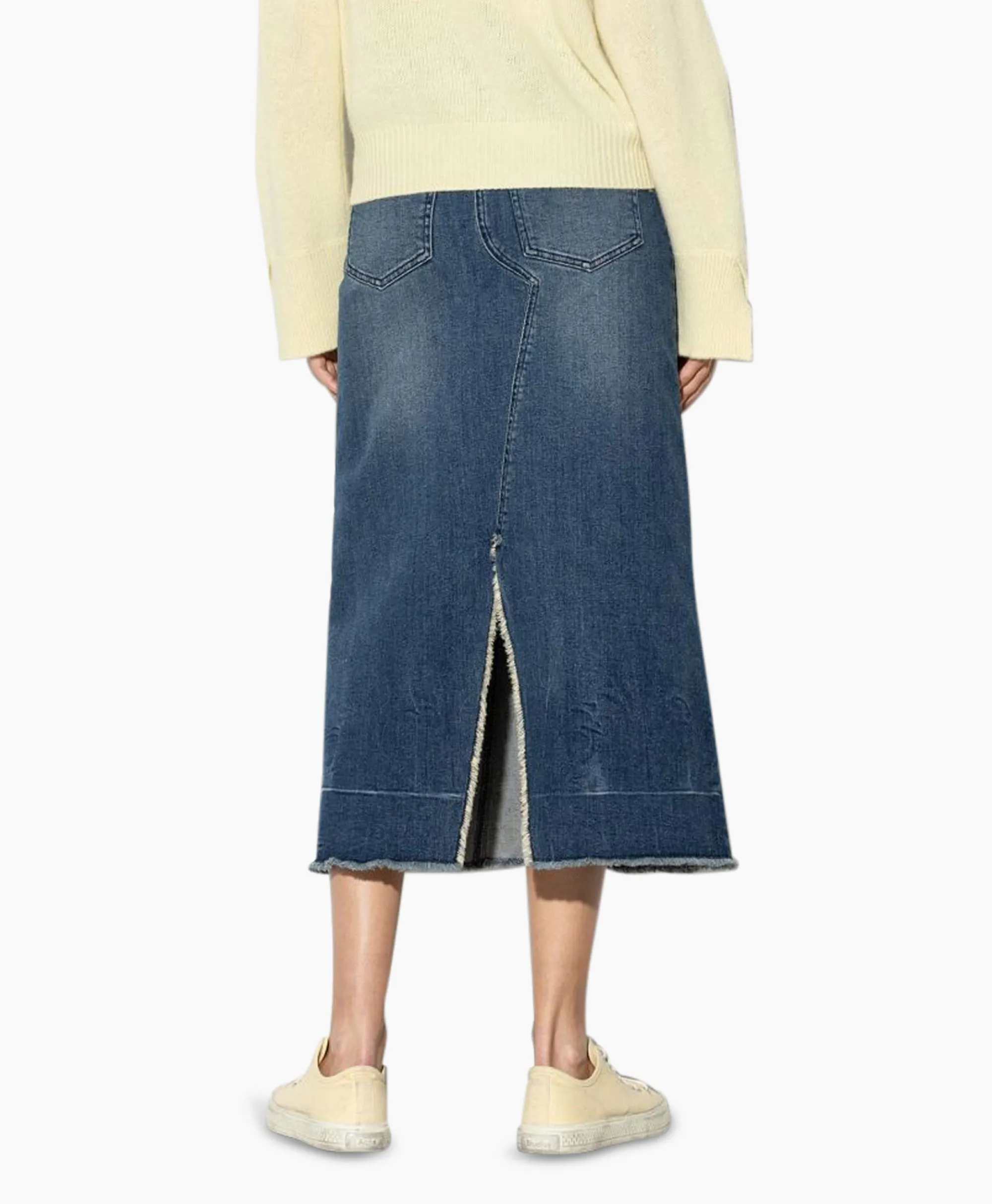 Luisa Cerano Midi Rok 598227/3388-0 Donker Blauw*Dames Rokken