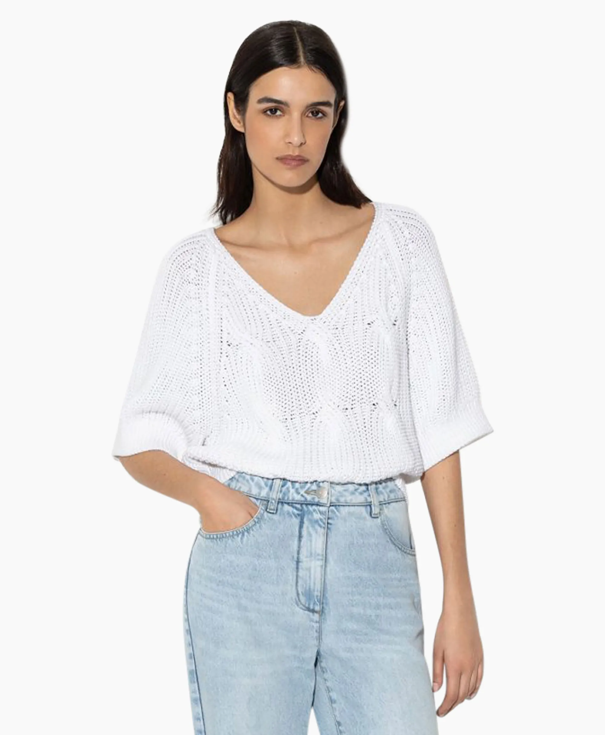 Luisa Cerano Pullover 198409/5856-0 Wit*Dames T-Shirts & Tops