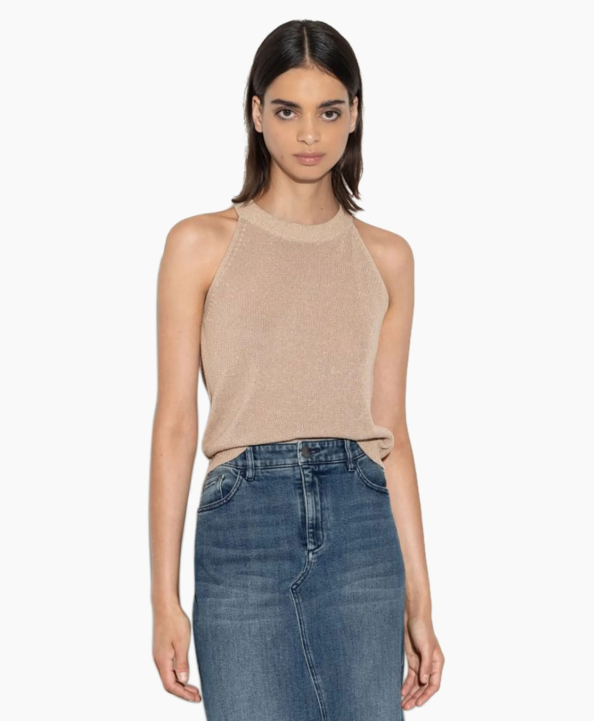 Luisa Cerano Top 198398/5335-0 Beige*Dames T-Shirts & Tops