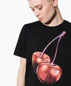 Luisa Cerano T-Shirt Korte Mouw 398104/7799-0 Zwart Dessin*Dames T-Shirts & Tops