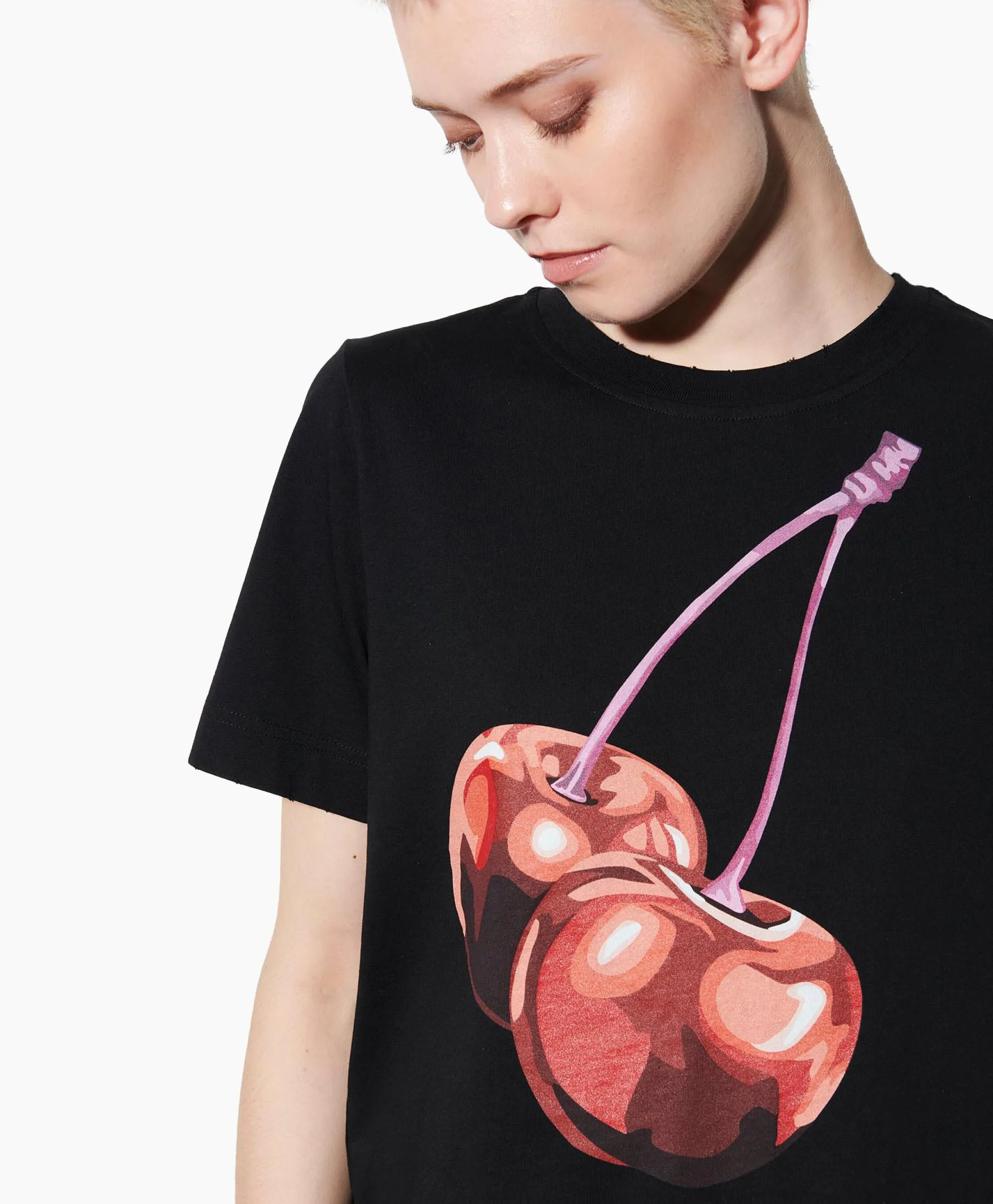 Luisa Cerano T-Shirt Korte Mouw 398104/7799-0 Zwart Dessin*Dames T-Shirts & Tops