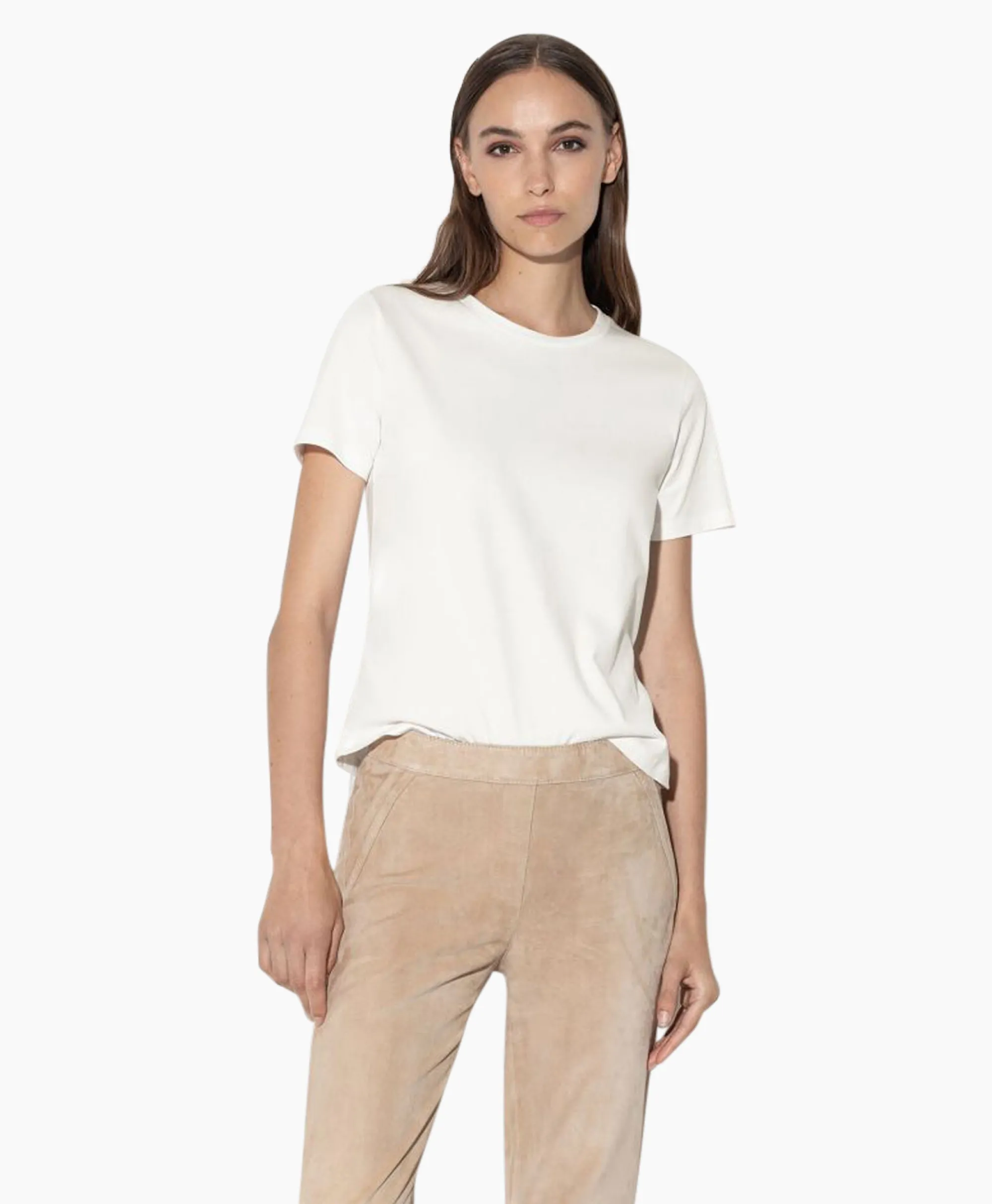 Luisa Cerano T-Shirt Korte Mouw 398113/7799-0 Off White*Dames T-Shirts & Tops