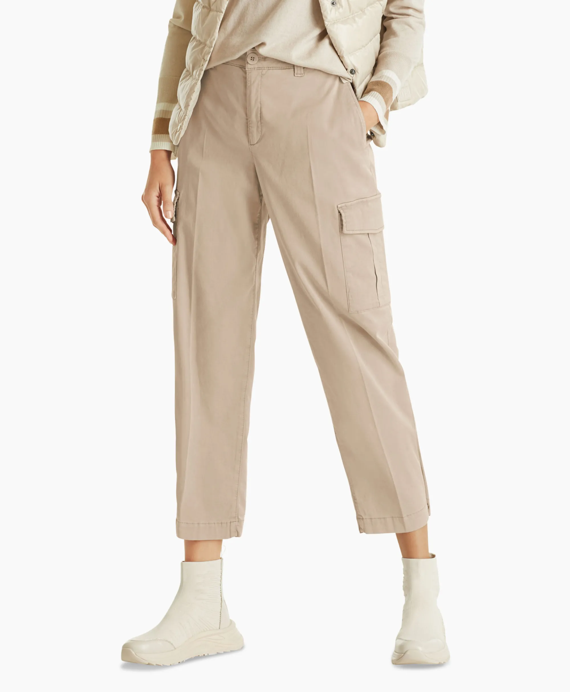 Marc Cain Pants Broek Wp 81.12 W50 Licht Grijs*Dames Broeken