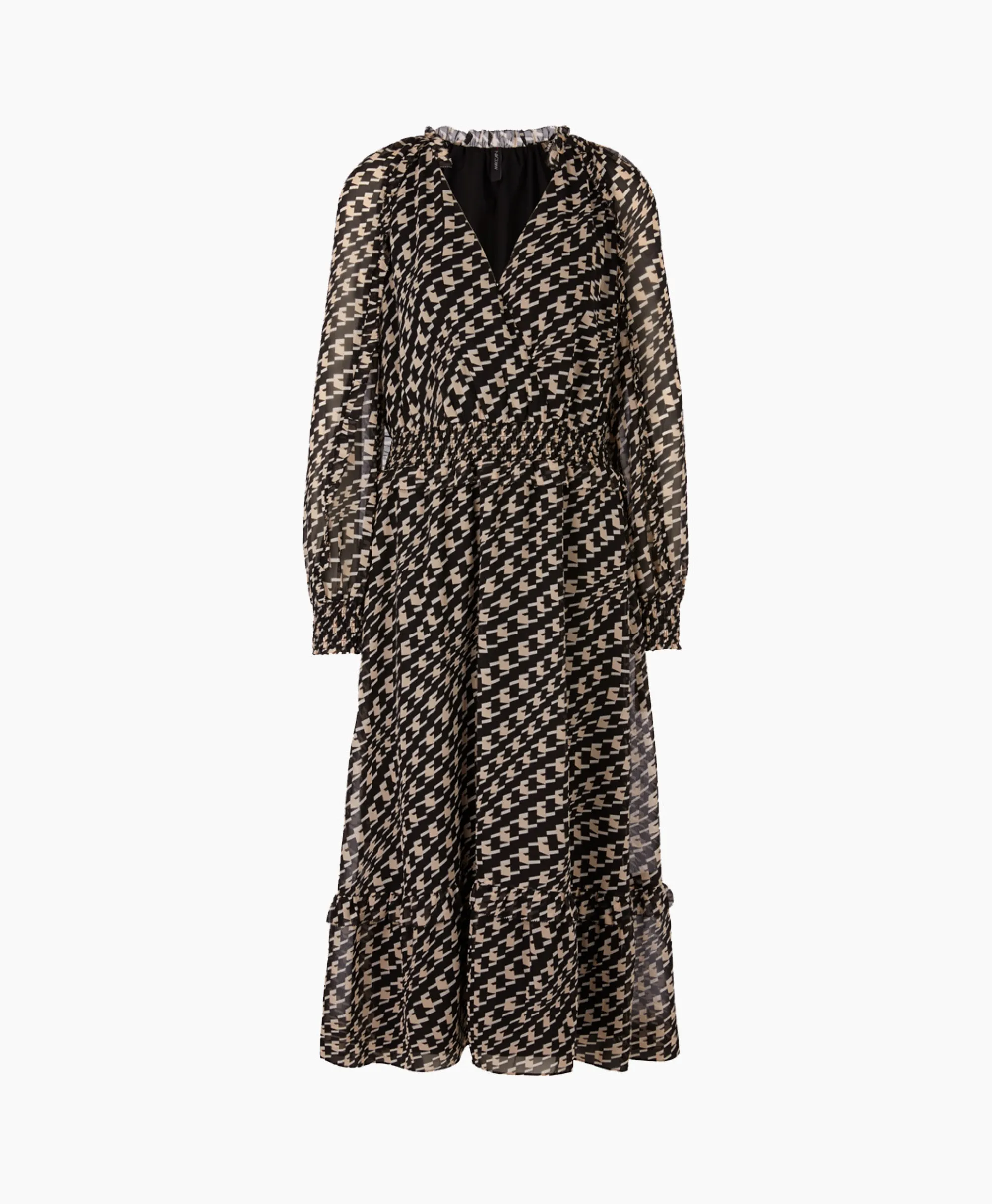Marccain Collectie Maxi Jurk Uc 21.12 W41 Zwart*Dames Bruiloftskleding