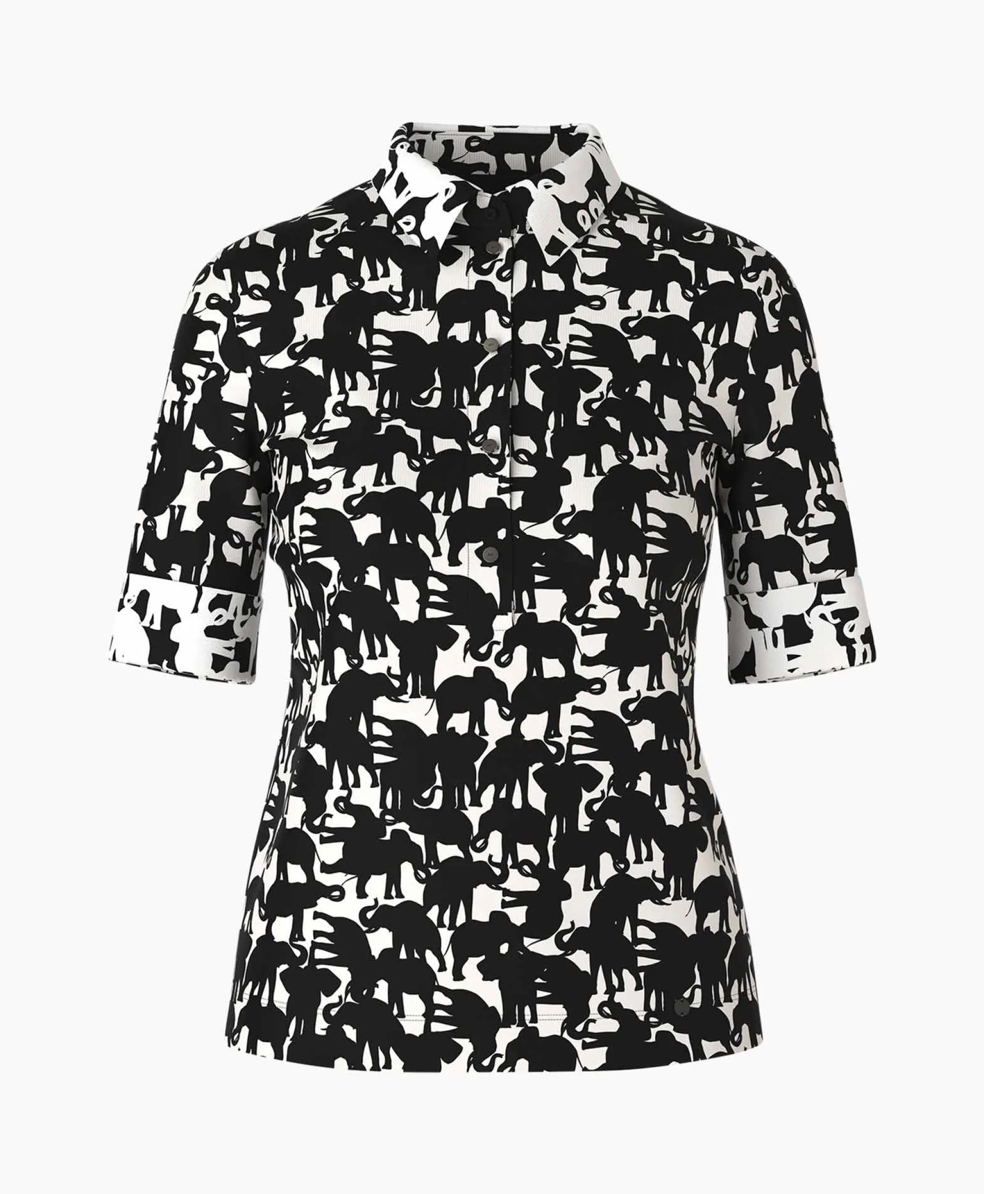 Marccain Collectie Polo Wc 53.04 J11 Zwart*Dames Polo's