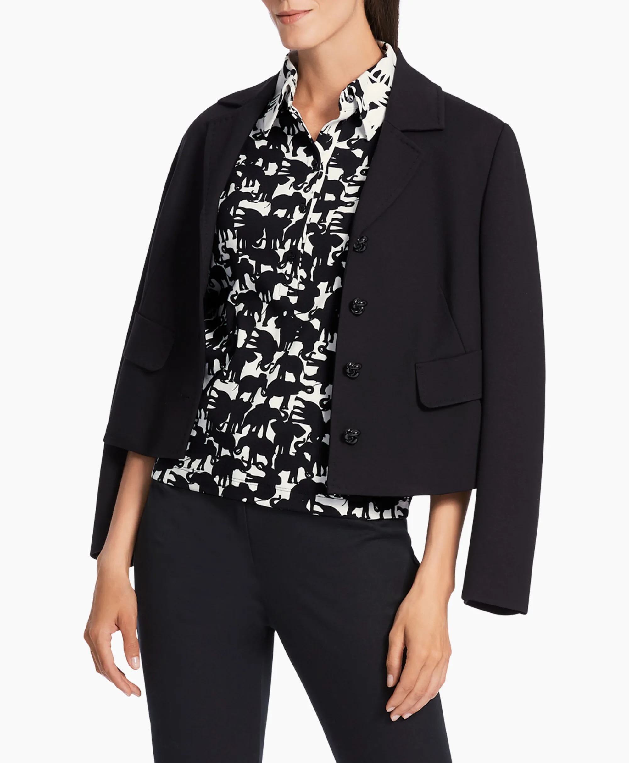 Marccain Collectie Polo Wc 53.04 J11 Zwart*Dames Polo's