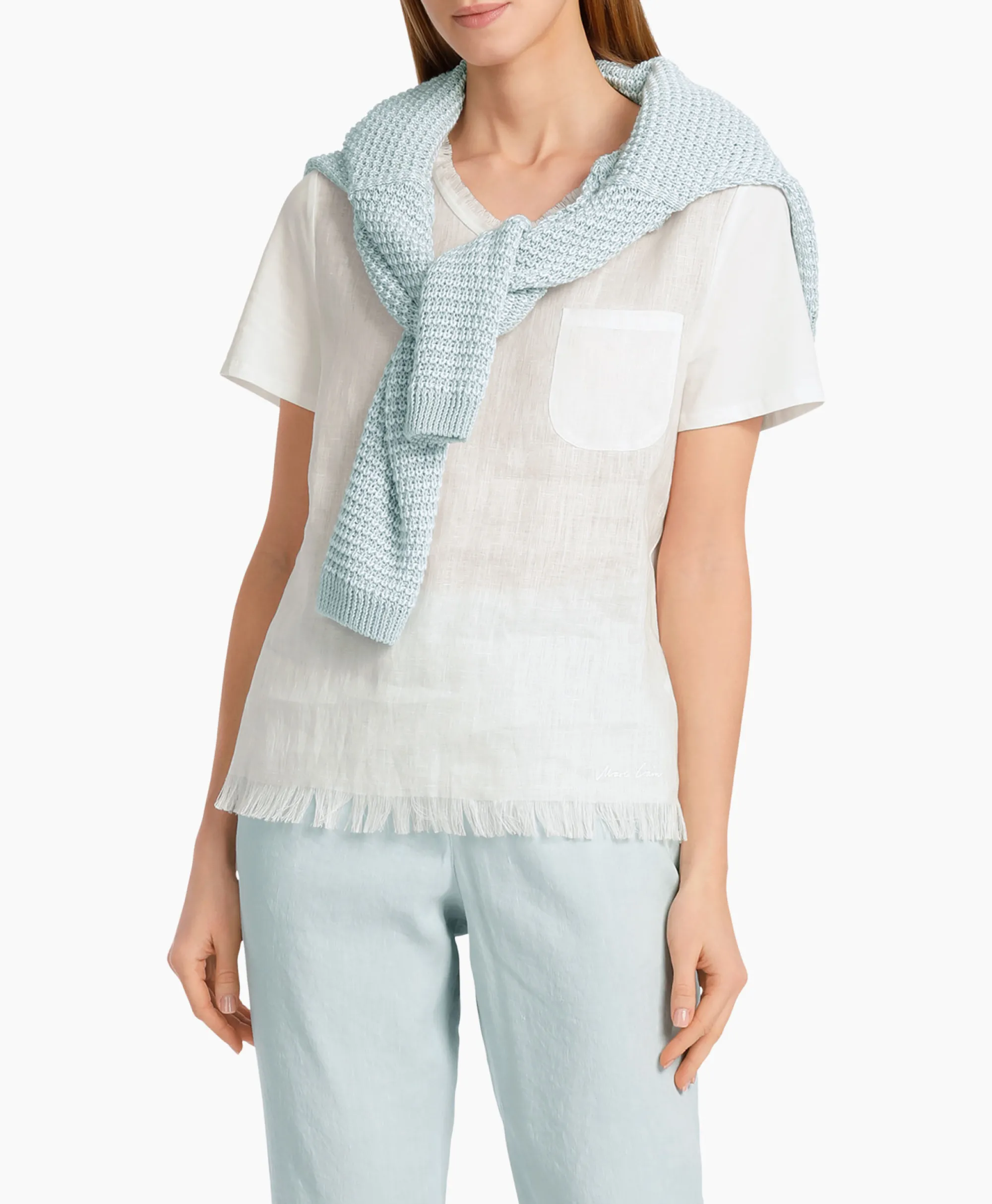 Marccain Collectie T-Shirt Wc 48.41 J79 Off White*Dames T-Shirts & Tops