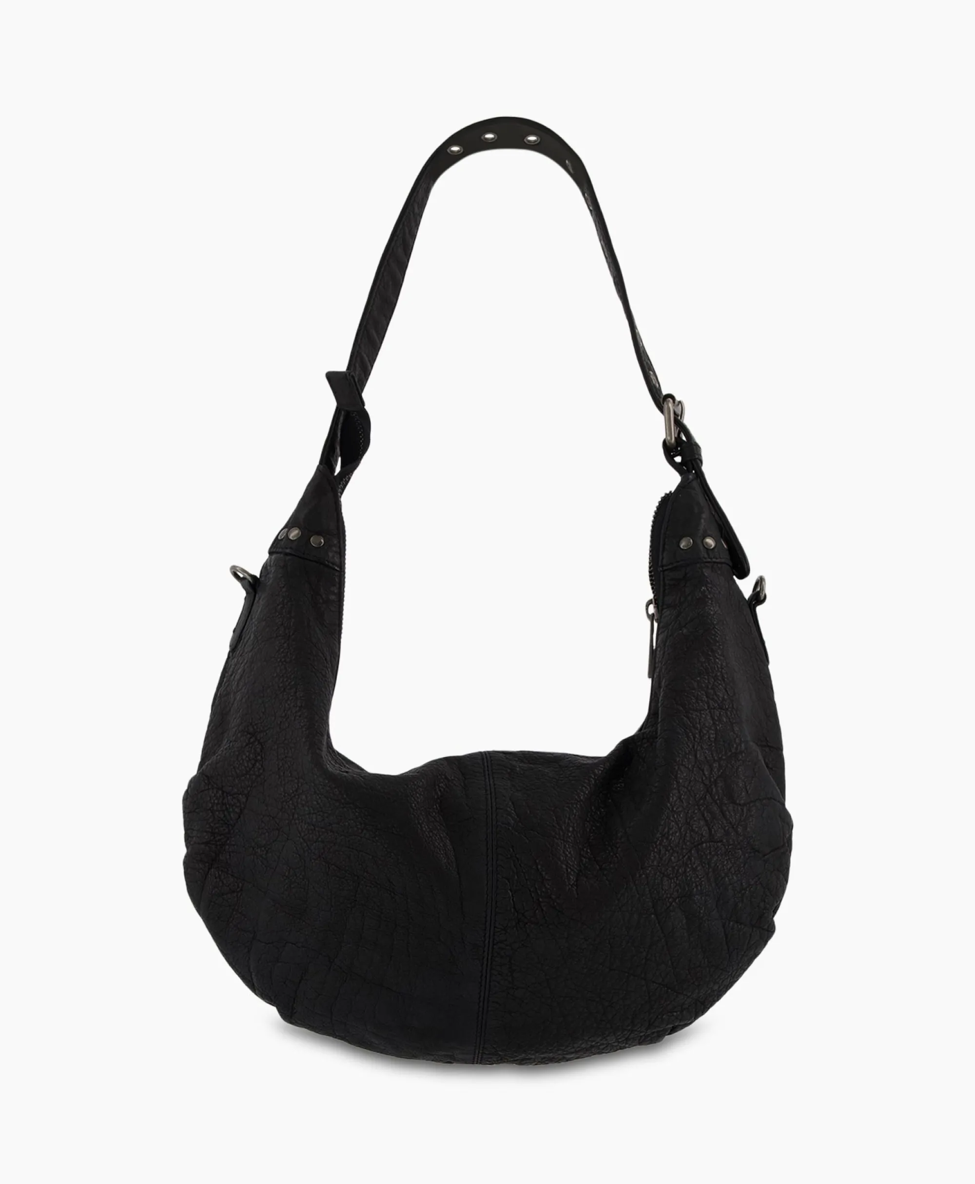 Nunoo Bags Crossbody Tas Dagmar Rivet Washed Black Zwart*Dames Tassen