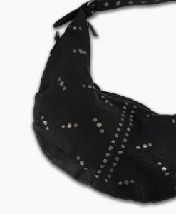 Nunoo Bags Crossbody Tas Dagmar Rivet Washed Black Zwart*Dames Tassen