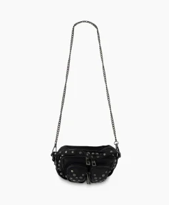 Nunoo Bags Crossbody Tas Helena Rivet Washed Black Zwart*Dames Tassen