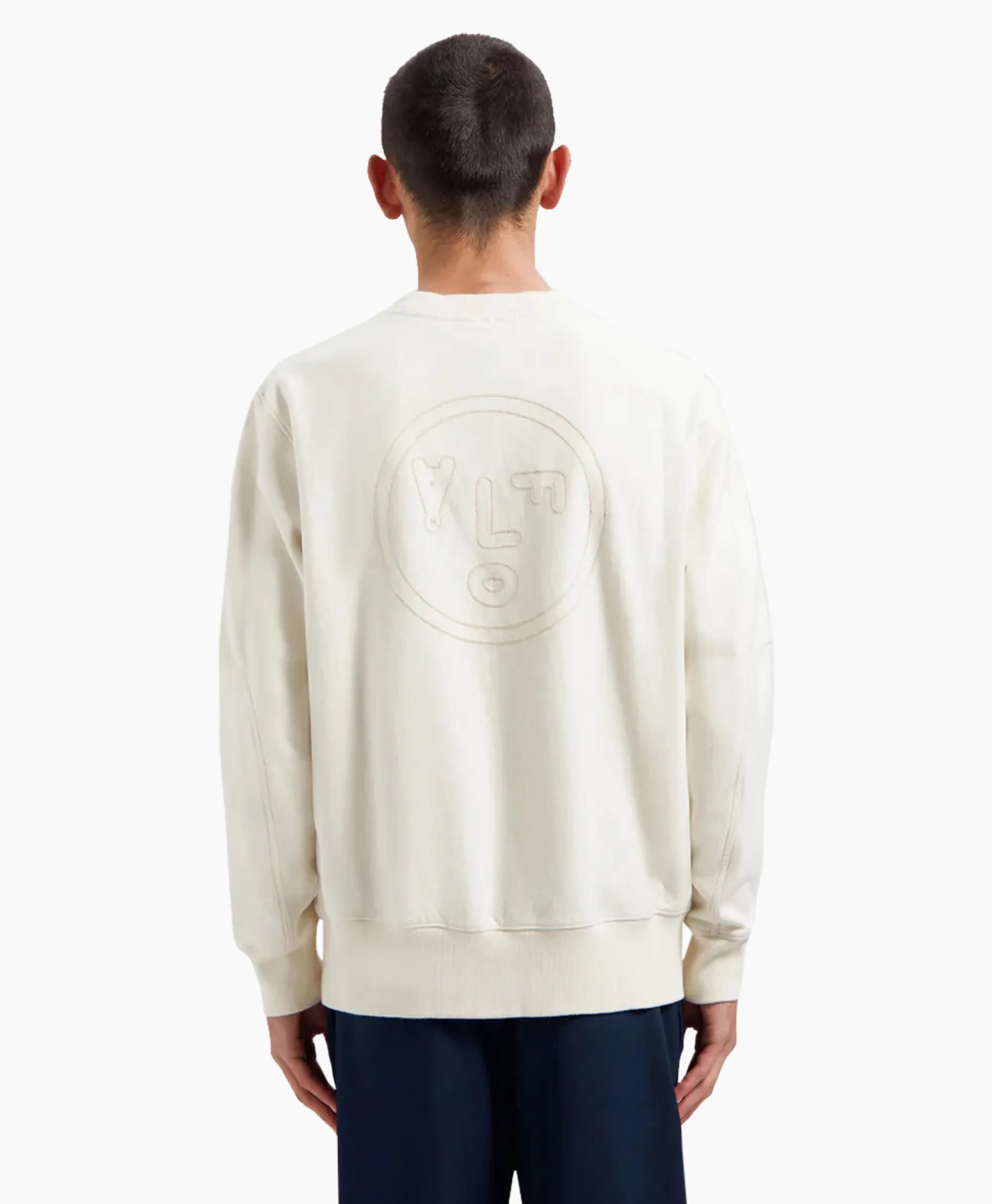 Olaf Hussein Pullover Face Chainstitch Off White*Heren Truien