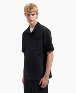 Olaf Hussein T-Shirt Korte Mouw Nylon Ss Zwart*Heren T-Shirts