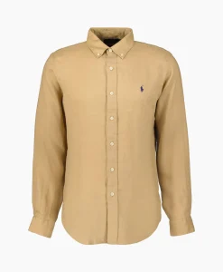 Ralph Lauren Overhemd Linen Camel*Heren Overhemden