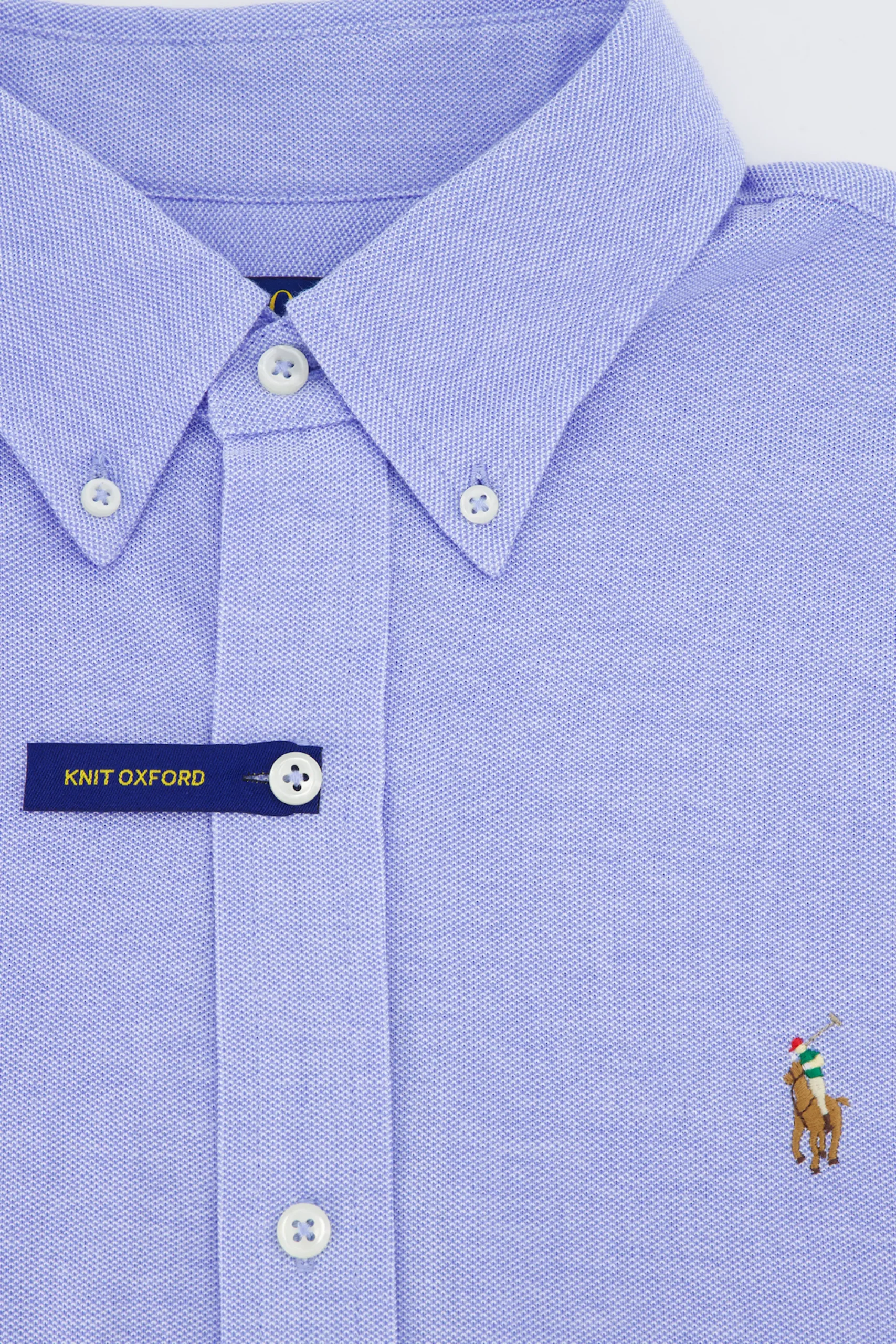 Ralph Lauren Overhemd Oxford Mesh Licht Blauw*Heren Overhemden