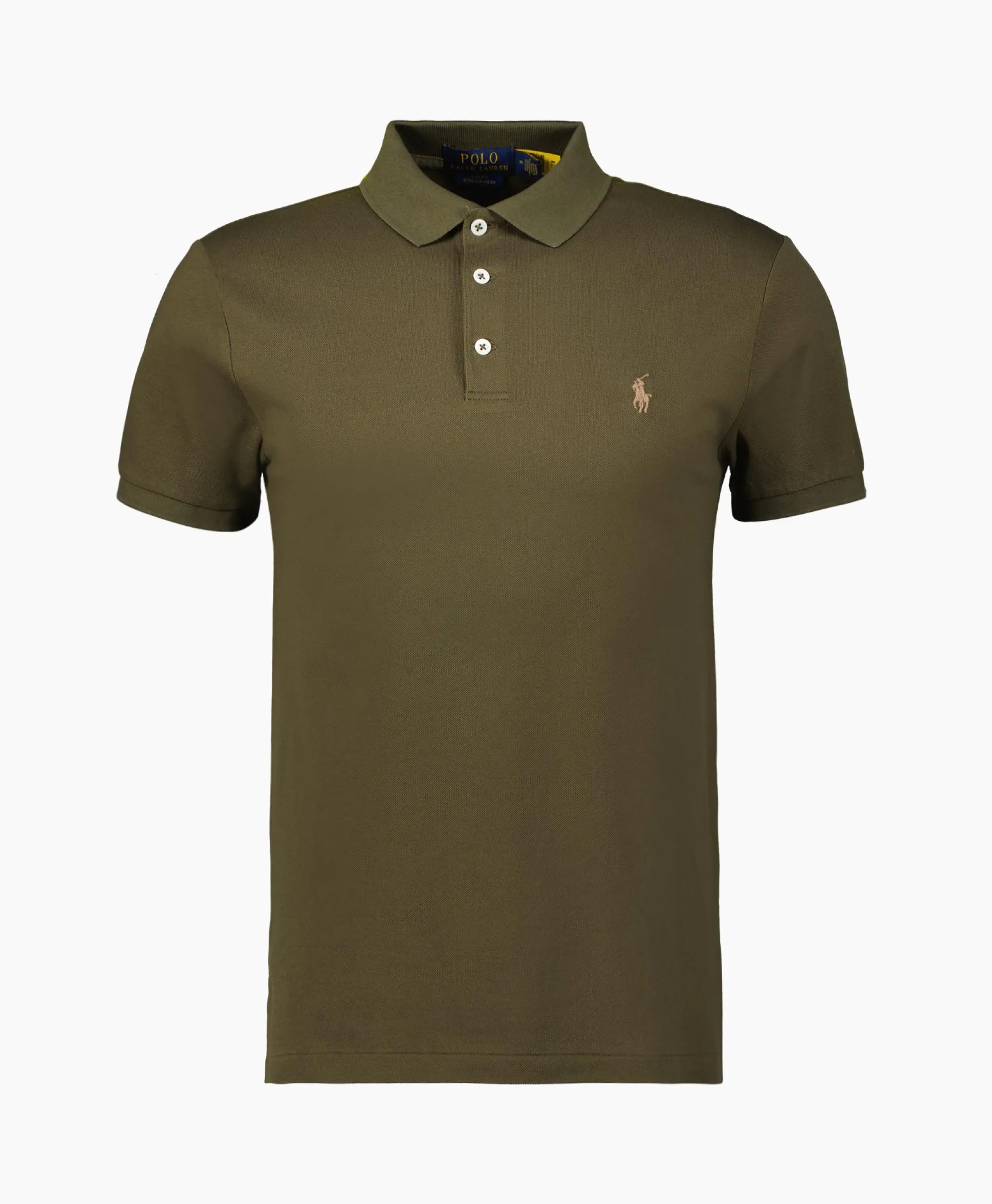 Ralph Lauren Polo Short Sleeve Knit Olijf*Heren Polo's