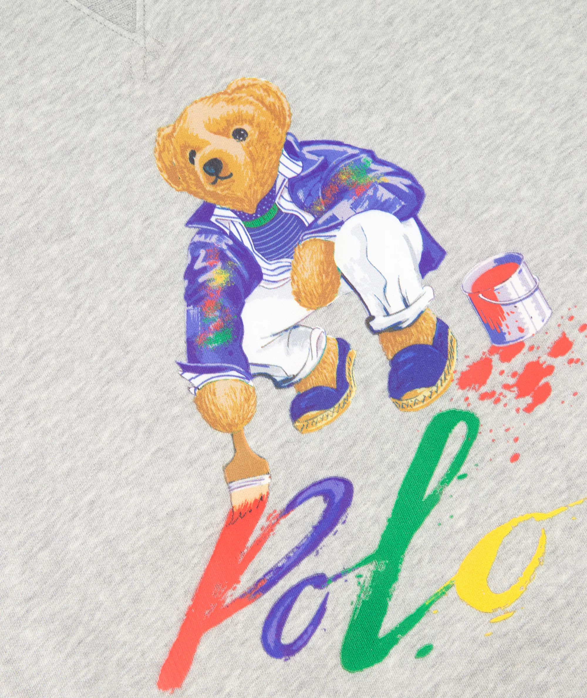 Ralph Lauren Sweater Paint Bear Grijs*Heren Truien
