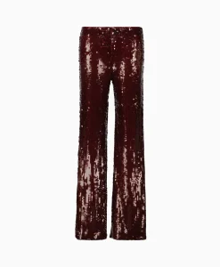 Rotate Pantalon Sequins Low Waist Bordeaux*Dames Broeken
