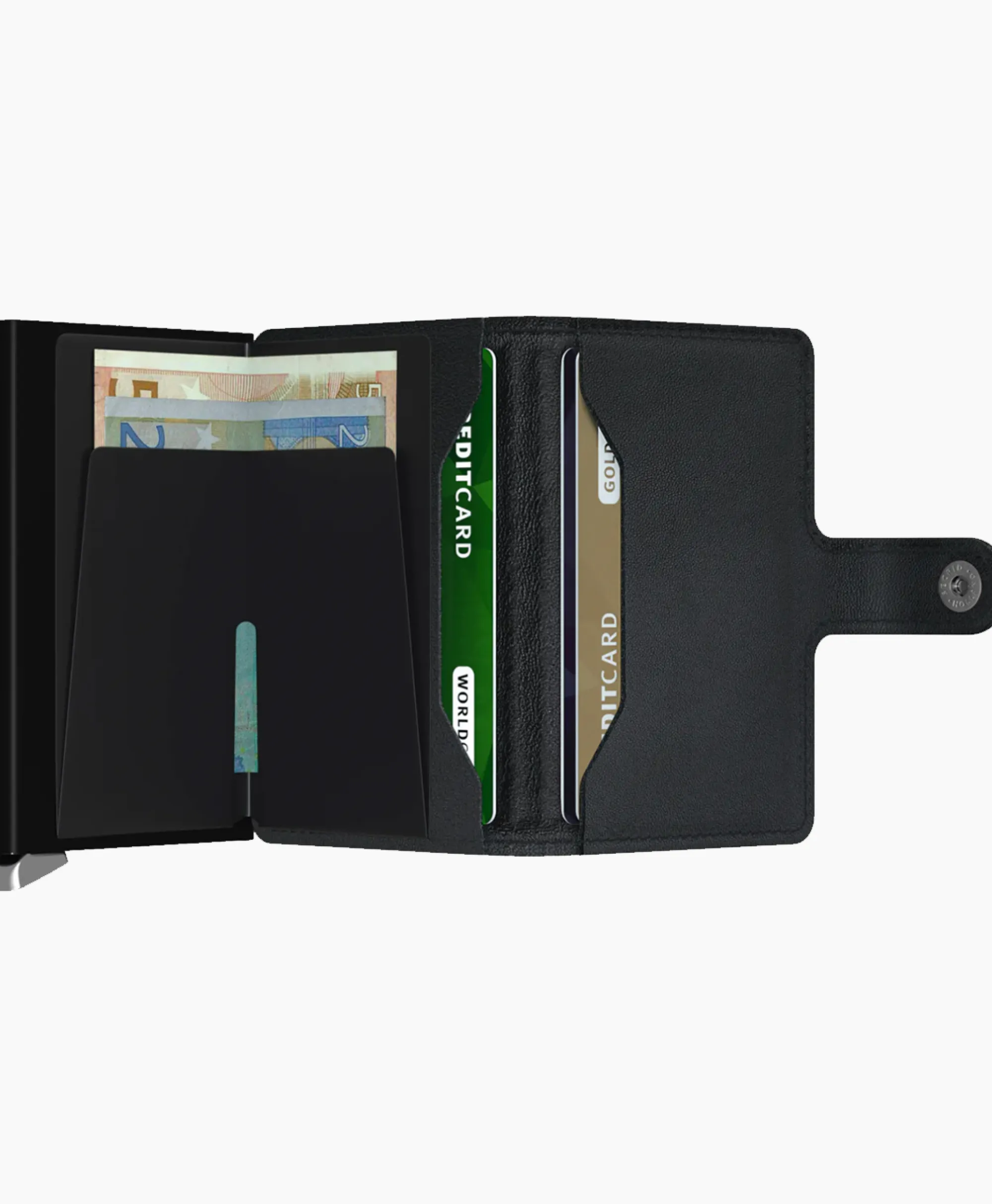 Secrid Portemonnee Premium Miniwallet Emboss Lines Black Zwart*Heren Portemonnees