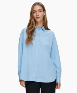 Selected Femme Blouse Dina-Sanni Ls Shirt Noos Blauw*Dames Blouses
