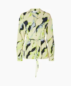 Selected Femme Blouse Lilian Ls Aop Shirt B Goud*Dames Blouses