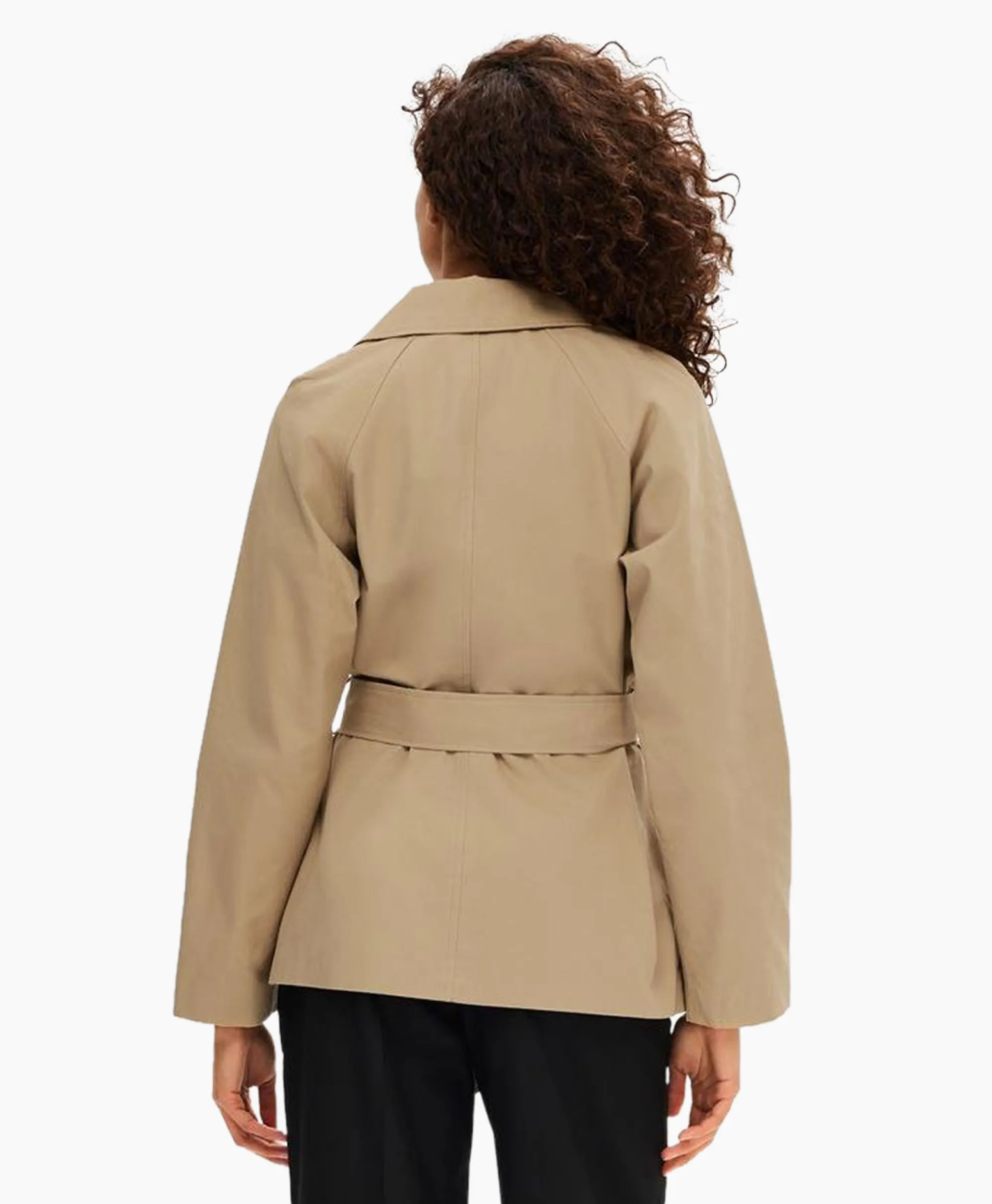 Selected Femme Jack Belinda Short Trench Coat Zand*Dames Jassen